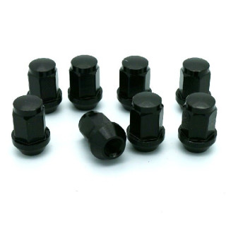 8 ECROUS DE ROUE CONIQUE ALU NOIR M10X125 EN DOUILLE DE 17