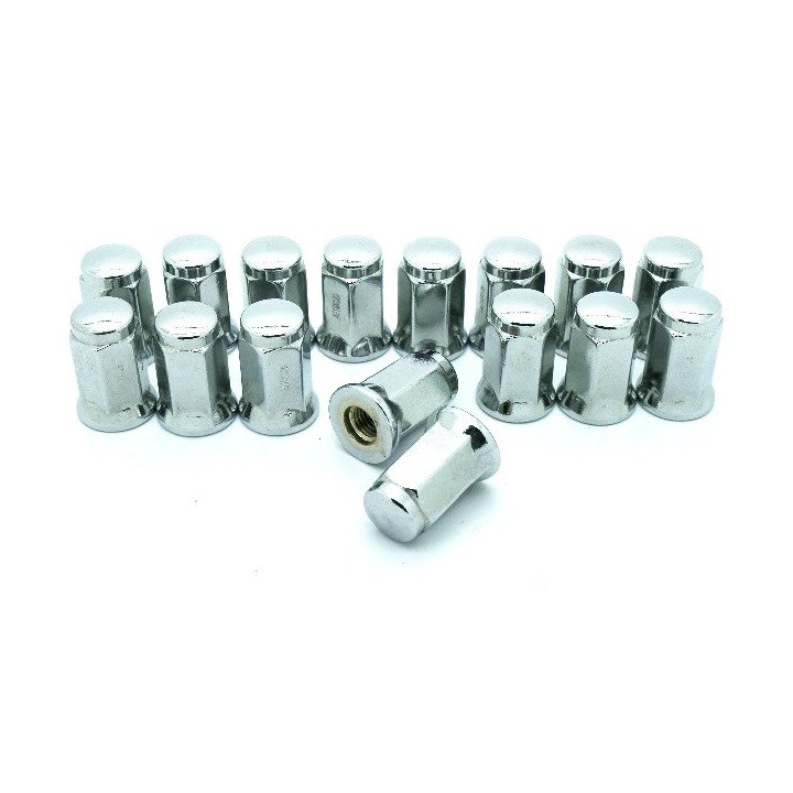 16 ECROUS DE ROUE PLAT M10X125 EN DOUILLE DE 17