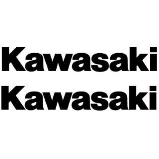 2 STICKERS AUTOCOLLANTS KAWASAKI NOIR 20cm