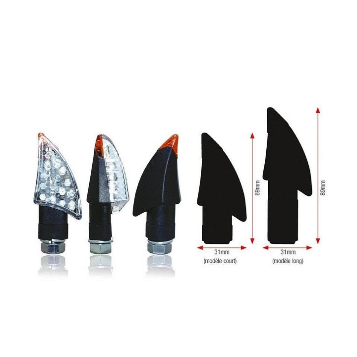 CLIGNOTANTS BLADE LEDS COURT NOIR