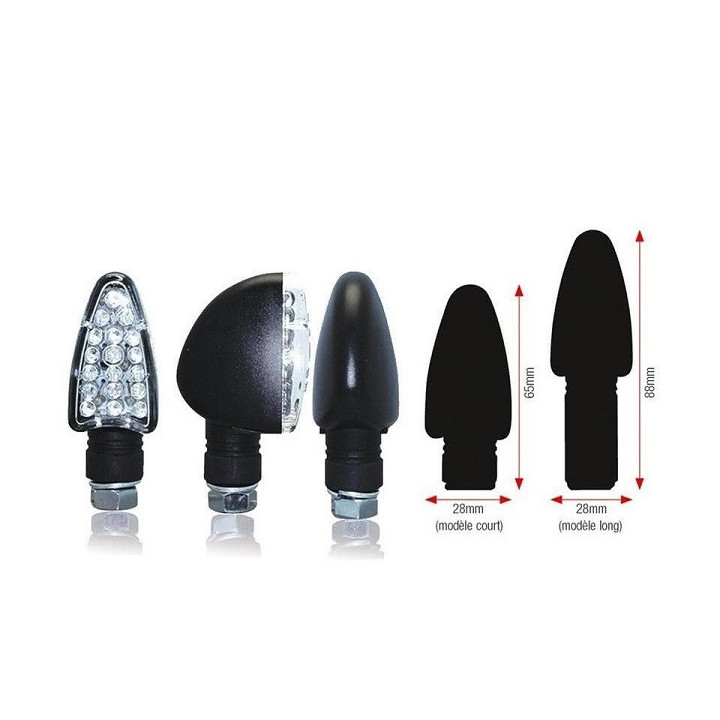 CLIGNOTANTS TRIANGLE LEDS LONG NOIR