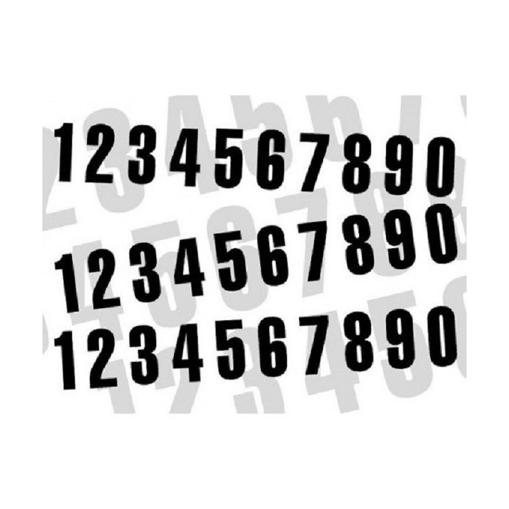 NUMERO DE COURSE NOIR JEU DE 3 NUMEROS 13X6cm