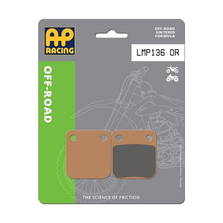 PLAQUETTES DE FREIN AVANT YFM WARRIOR 350 AP RACING 89/05 LMP136OR