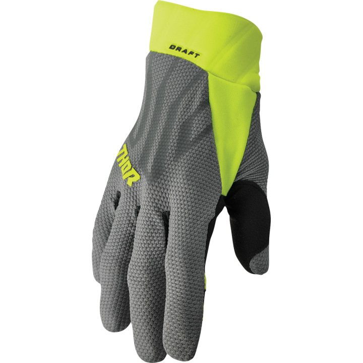 Gants cross Thor Draft jaune gris | MX-Quad