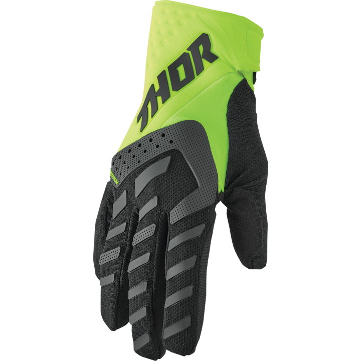Gants cross Thor Spectrum jaune noir | MX-Quad