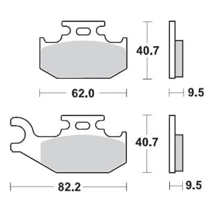 PLAQUETTES DE FREIN MOTO MASTER CAN AM RENEGADE 800 EFI X, STD AVANT DROIT 2007-2011