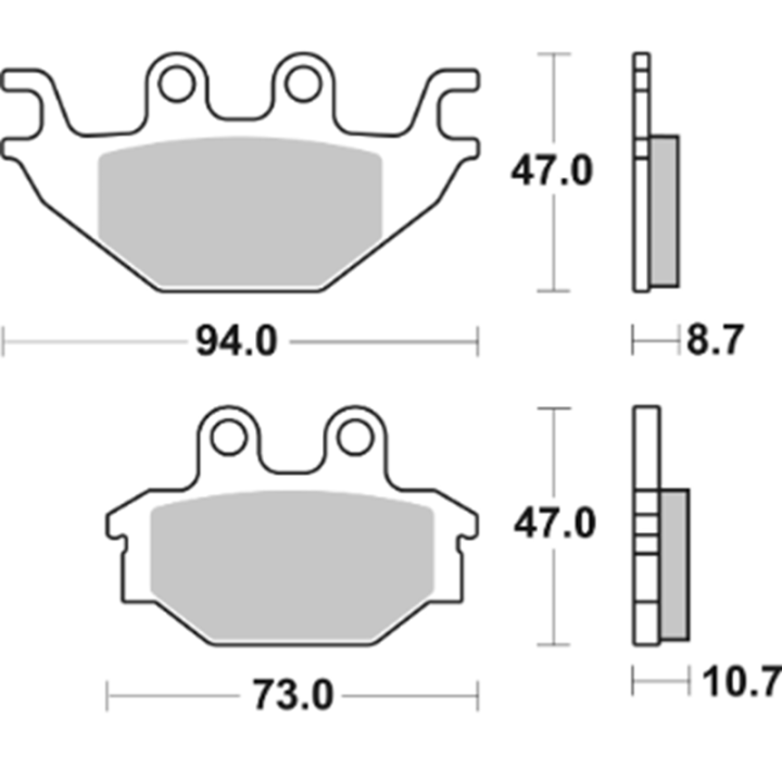 PLAQUETTES DE FREIN SBS KYMCO MXU 450 AVANT ou ARRIERE SI 2013-2014