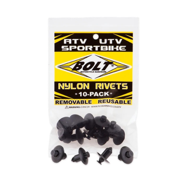 Rivets clips carénage plastique 8mm XL BOLT 10 pièces