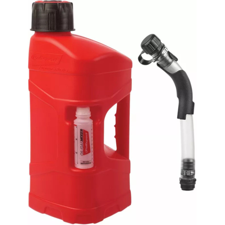 JERRICAN BIDON D' ESSENCE 20L POLISPORT ROUGE ET BEC DE REMPLISSAGE