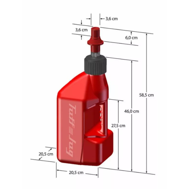 JERRICAN BIDON D' ESSENCE 10L TUFF JUG GENERATION 3 ROUGE