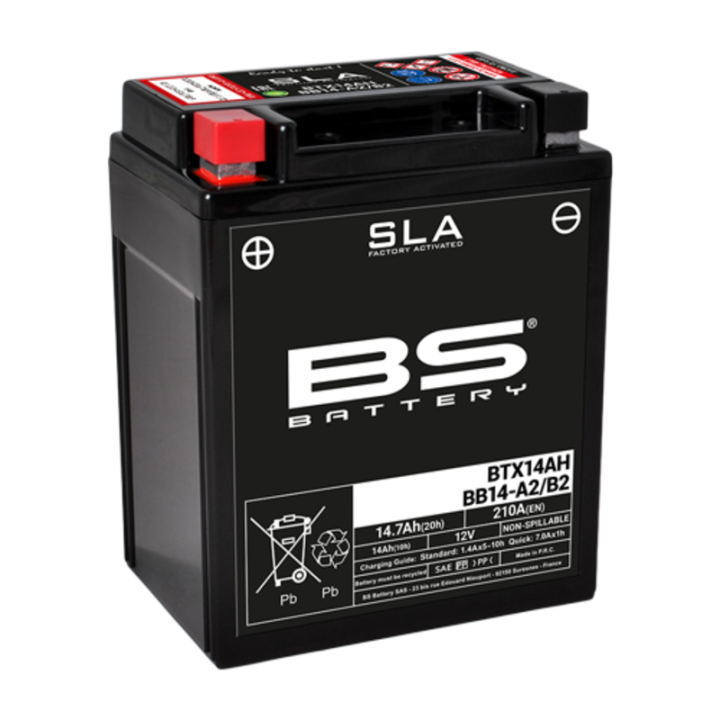 BATTERIE BS 12V SLA BTX14AH YAMAHA GRIZZLY, BRUIN ET WOLVERINE 350