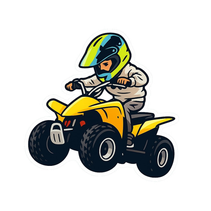 AUTOCOLLANT STICKER QUAD ENFANT GARCON LTZ 50 10X10cm