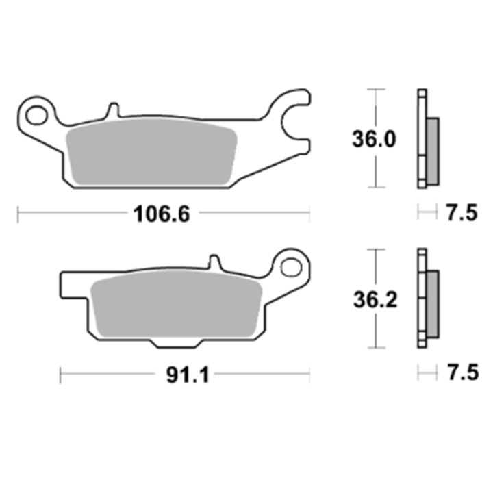 PLAQUETTES DE FREIN SBS RACING YAMAHA KODIAK 700 AVANT GAUCHE 850SI