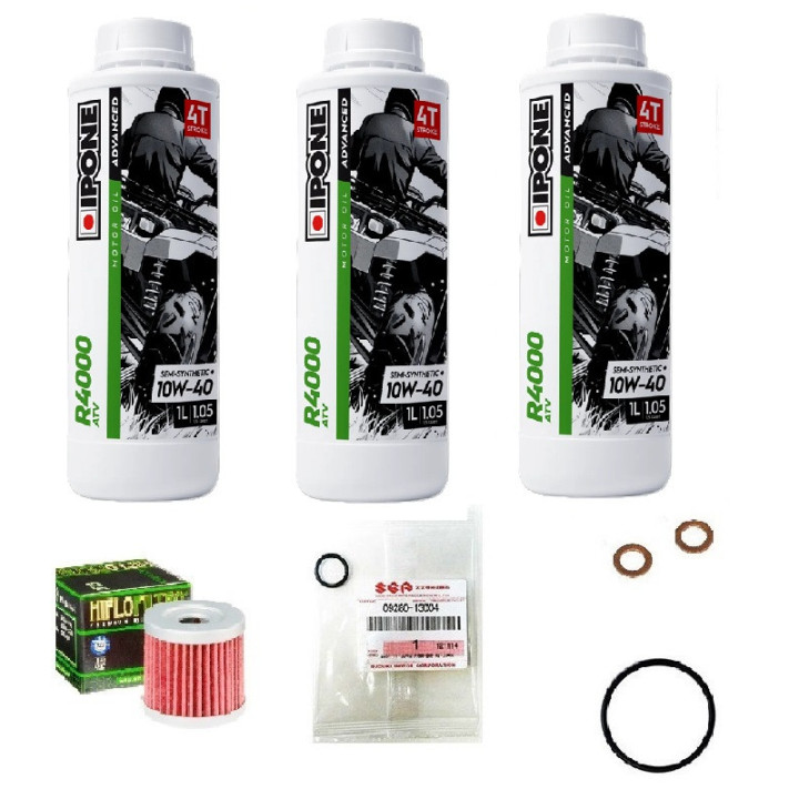KIT PACK VIDANGE MOTEUR IPONE R4000 ATV 10W40 SUZUKI LTZ KFX 400