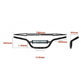 GUIDON 22mm RENTHAL CLASSIC QUAD ARGENT TRX 400/450 ET LTZ 400