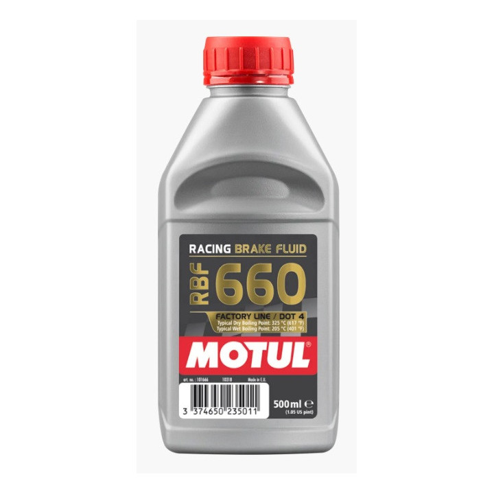 LIQUIDE DE FREIN RACING MOTUL RBF 660 FACTORY LINE DOT 4 HAUTES TEMPERATURES 500ML