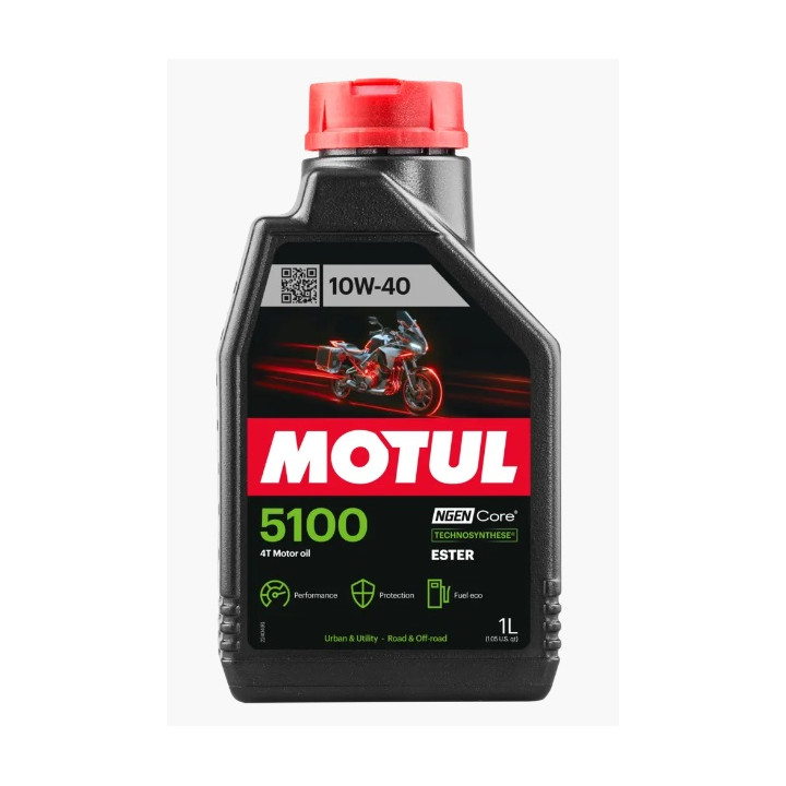 HUILE MOTUL 5100 4 TEMPS TECHNOSYNTHESE 10W40 1L