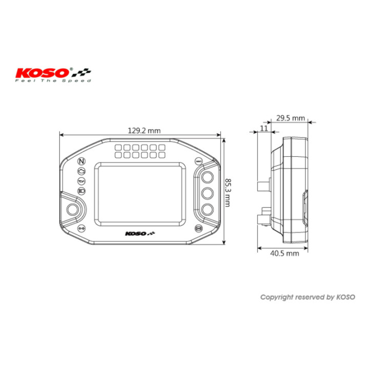 COMPTEUR MULTIFONCTIONS KOSO RS-2