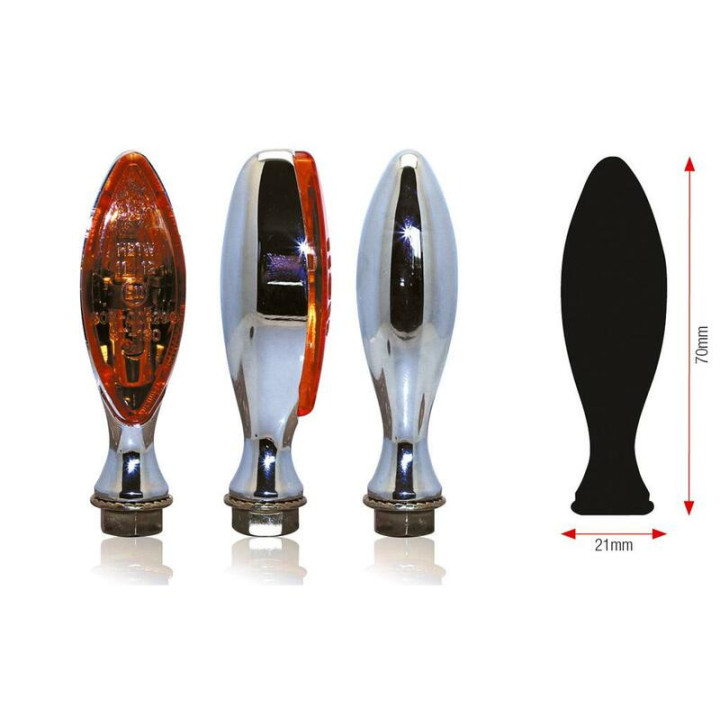 Clignotants ellipse chrome homologués | MX-Quad
