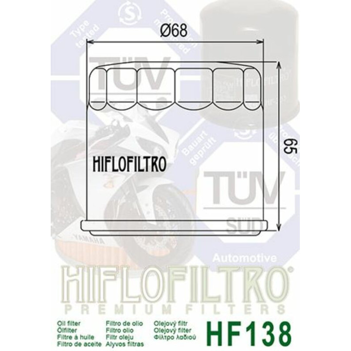 FILTRE A HUILE KYMCO MXU 450 MXU MAXXER HF138 HIFLOFILTRO