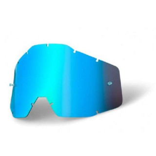ECRAN REMPLACEMENT MIROIR  BLEU POUR MASQUE LUNETTE 100% CROSS RACECRAFT, ACCURI ET STRATA 