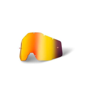 ECRAN REMPLACEMENT MIROIR ROUGE FUME POUR MASQUE LUNETTE 100% CROSS RACECRAFT, ACCURI ET STRATA  