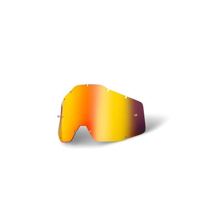ECRAN REMPLACEMENT MIROIR ROUGE FUME POUR MASQUE LUNETTE 100% CROSS RACECRAFT, ACCURI ET STRATA  