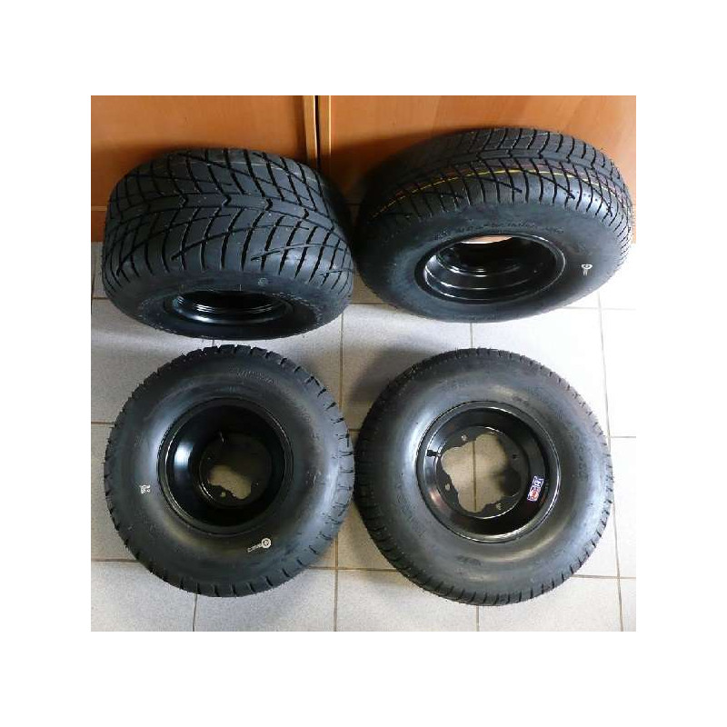 PACK JANTES DWT A5 NOIRES SUPERQUADEUR ET PNEUS ROUTE ART PATHWAY YAMAHA 250 350 450 660 700