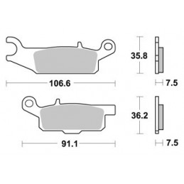 PLAQUETTES DE FREIN AVANT YFM RAPTOR 250 AP RACING 07/14 LMP449OR