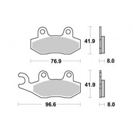 PLAQUETTES DE FREIN AVANT DROITE YFZ 450 AP RACING 04/15 LMP211OR