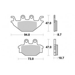 PLAQUETTES DE FREIN AVANT KXR 250 AP RACING 02/09 LMP410OR