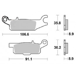 PLAQUETTES DE FREIN ARRIERE YFM GRIZZLY 550 GAUCHE AP RACING 09/14 LMP452OR