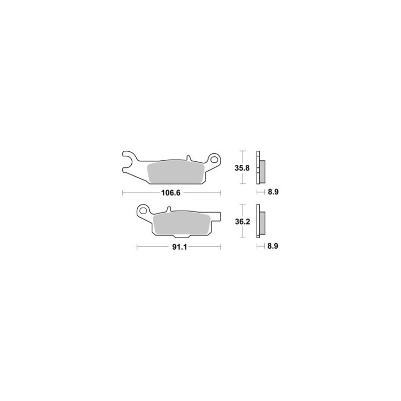 PLAQUETTES DE FREIN ARRIERE YFM GRIZZLY 700 DROITE AP RACING 07/15 LMP451OR