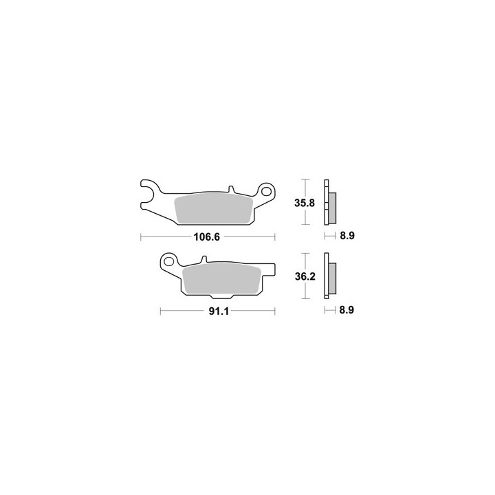 PLAQUETTES DE FREIN ARRIERE YFM GRIZZLY 700 DROITE AP RACING 07/15 LMP451OR